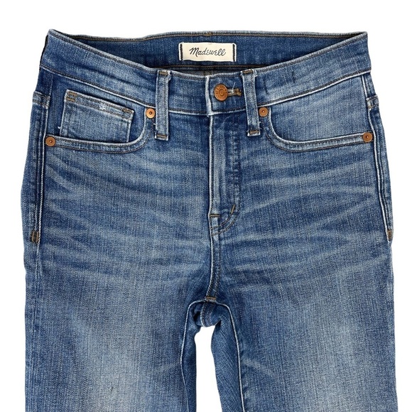 Madewell Jeans Womens 25 9" High Rise Skinny Crop Raw Hem Stretch Denim Casual - Picture 2 of 10